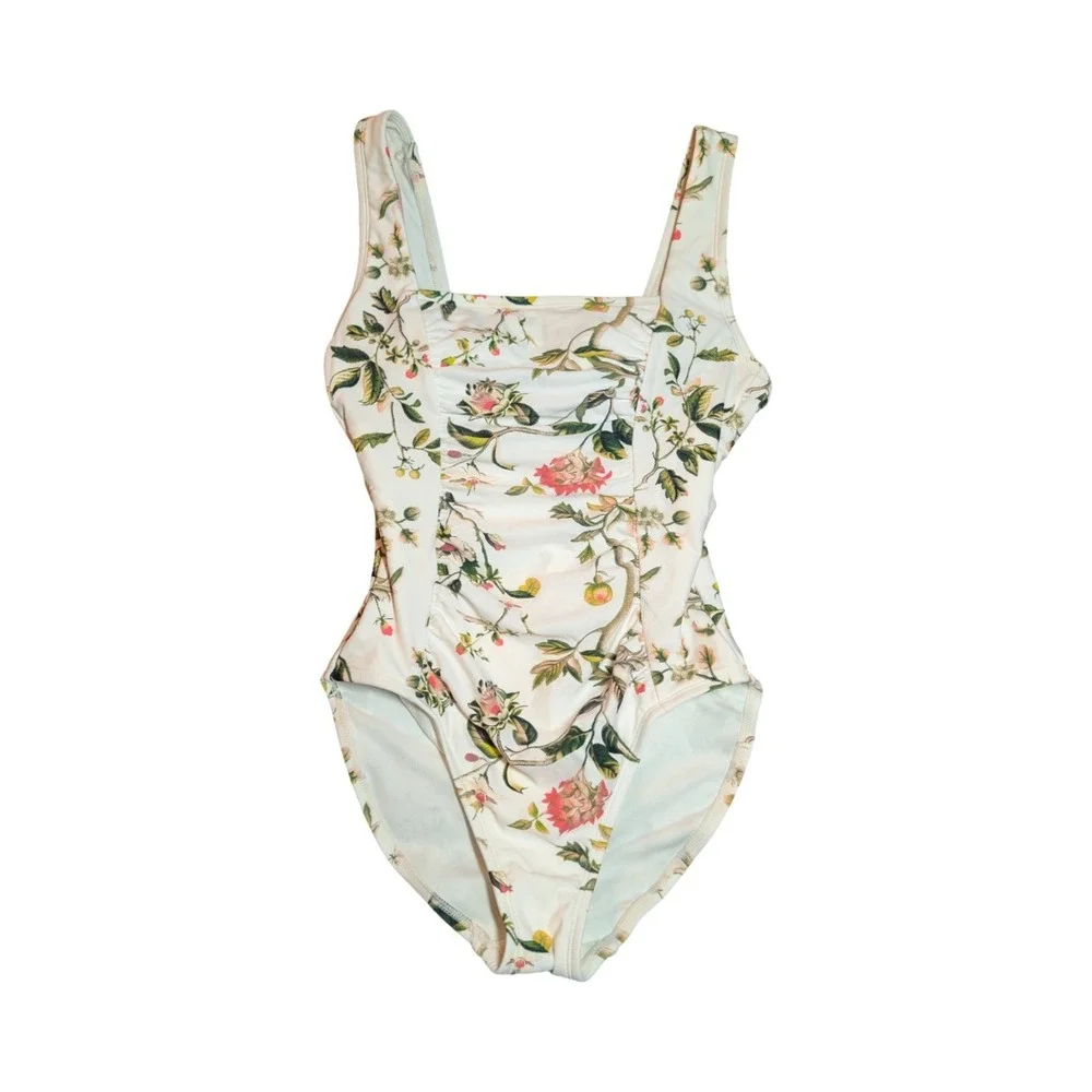 ⭐D4 Shade & Shore Women's Cream/Multicolor Floral One Piece Swimsuit - XS